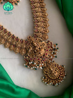 Matte finish bridal long haaram with earrings- Premium quality CZ Matte collection