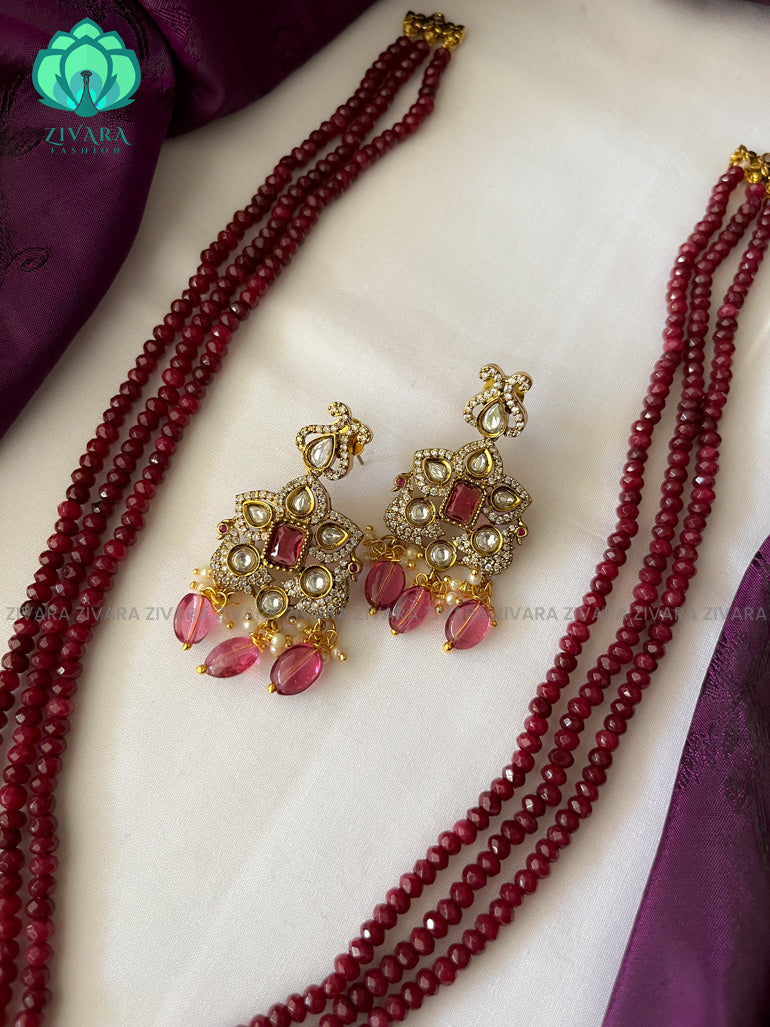 Ruby beads clearance mala designs