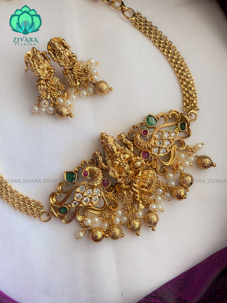 Beautiful temple choker with earrings- latest pocket friendly premium quality south indian jewellery collection