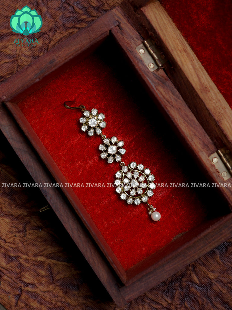 Victoria dark polish - Bridal maang tikka, chutti- bridal head accessory- latest bridal collection - Zivara fashion