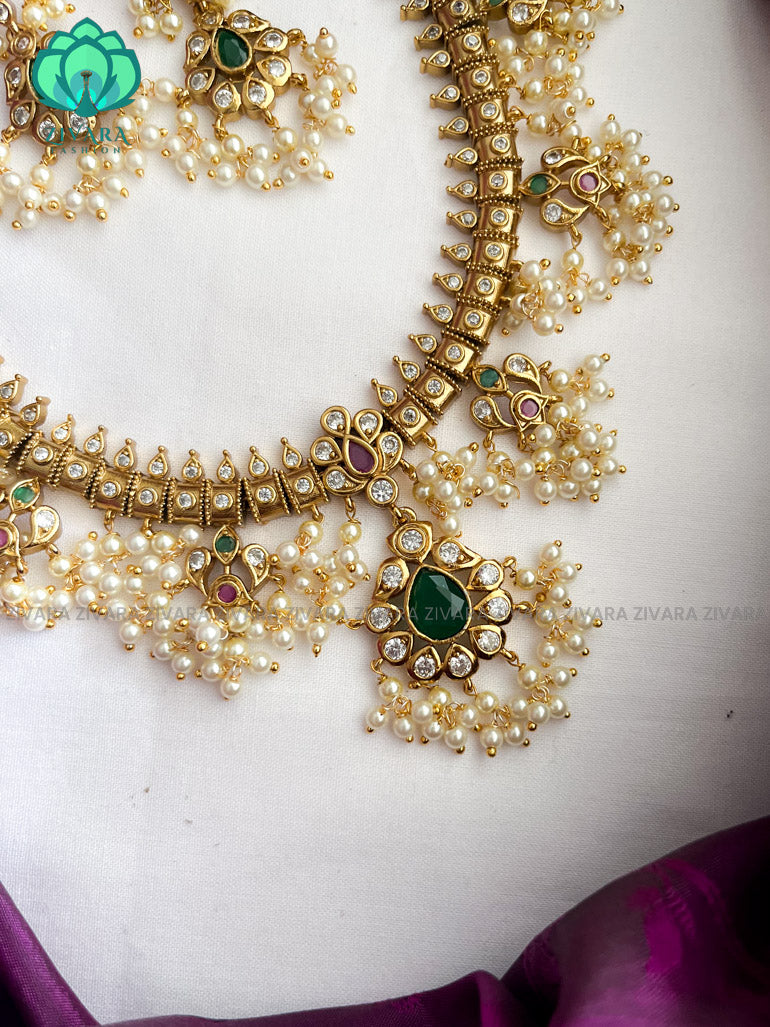 Buy Siddhi Guttapusalu Necklace | 92.5 Gold Plated Gutta Pusalu Silver  Necklace Online – The Amethyst Store