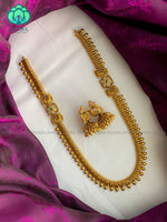 Motif free annapakshi mogapu haaram with earrings- CZ Matte Finish- Zivara Fashion