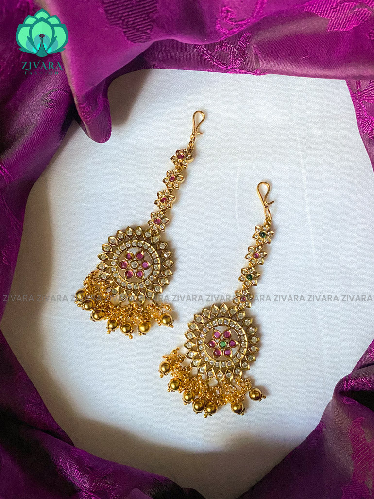 Cz matte bridal maangtikkas - chuttis -latest south indian jewellery collection