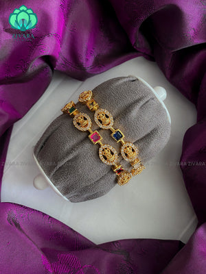 2 piece microgold  finish navaratna bangles-latest bangles design