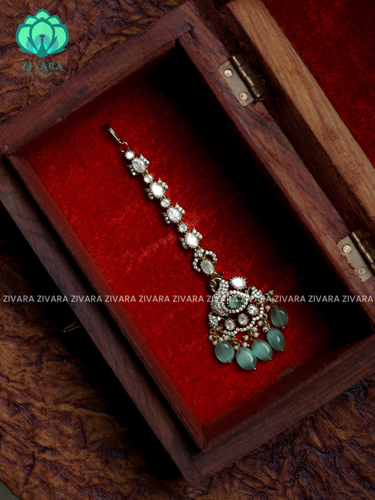 Victoria dark polish - Bridal maang tikka, chutti- bridal head accessory- latest bridal collection - Zivara fashion