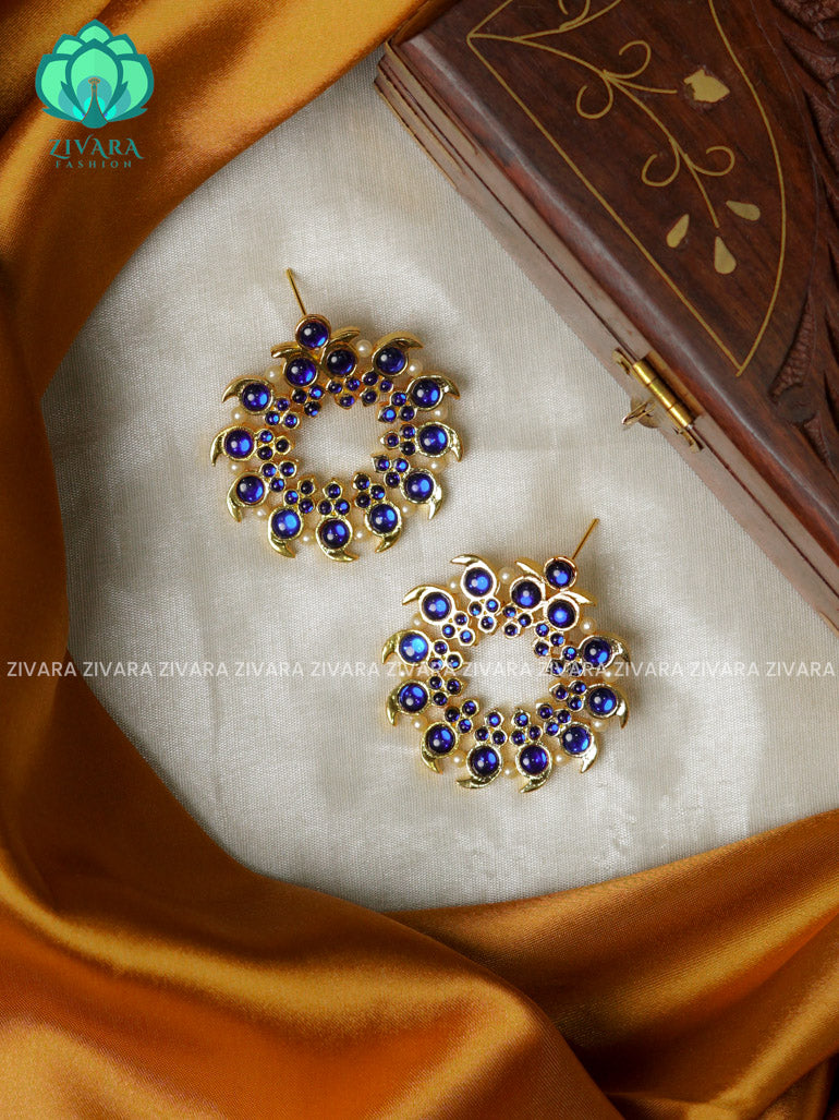 BLUE - MAGUDAM  - HANDMADE EARRINGS - latest kemp dance jewellery collection
