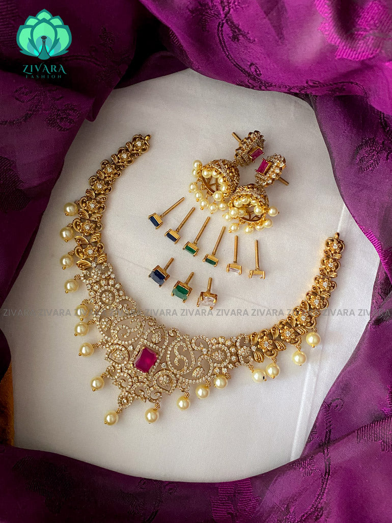 Interchangable  neckwear with interchangable earrings- latest jewellery collection