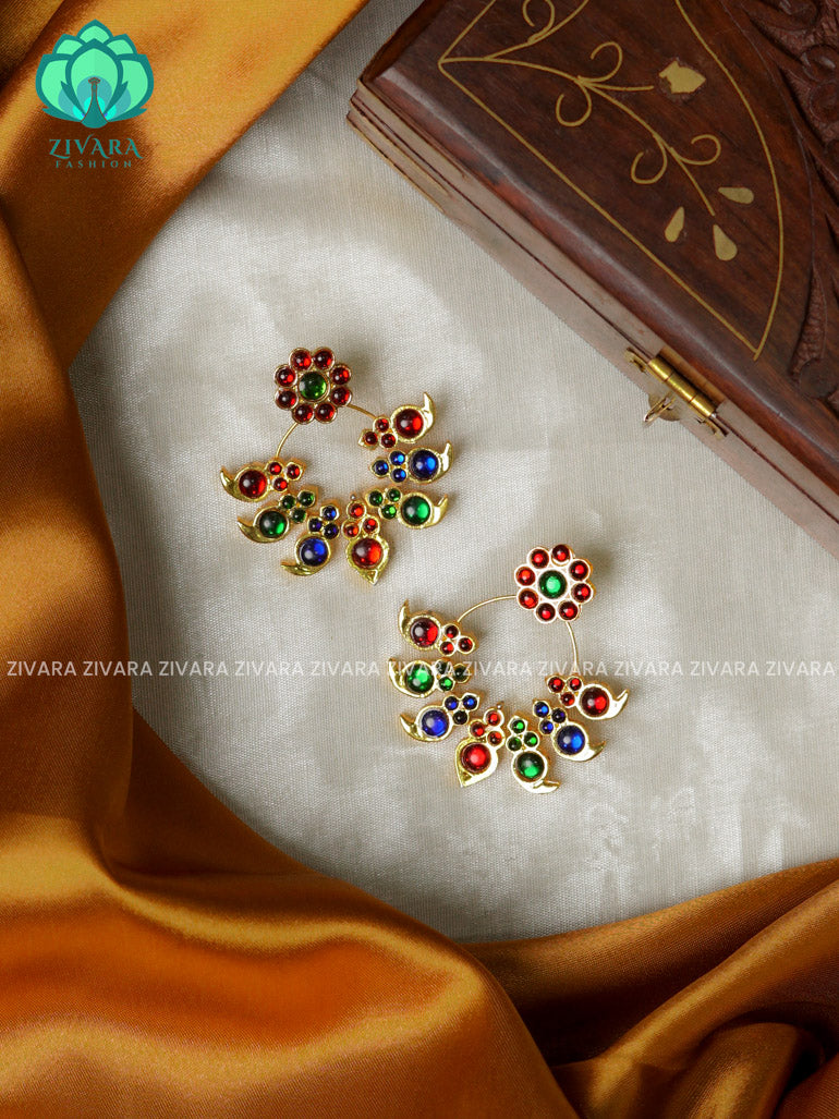 MULTICOLOUR  - JALAKSHI BALI - HANDMADE EARRINGS - latest kemp dance jewellery collection