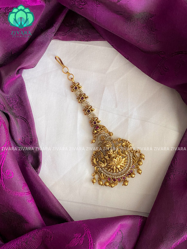 Cz matte TEMPLE bridal maangtikkas - chuttis -latest south indian jewellery collection