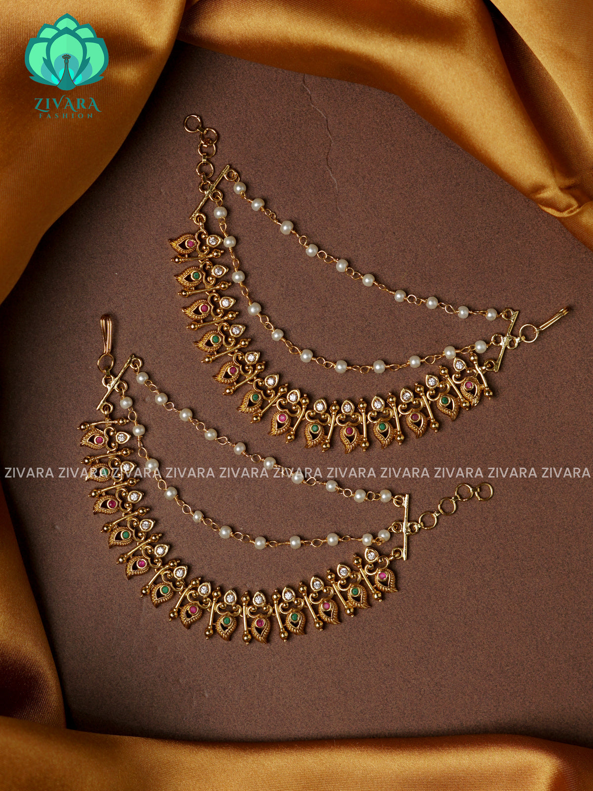 Traditional heavy earchains /maatals- bridal accessory- zivara fashion-latest jewellery collection