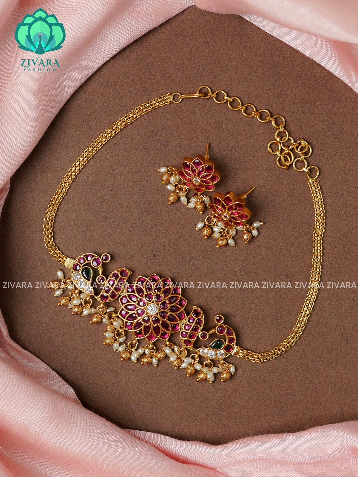 REAL KEMP ANNAPKASHI -TRADITIONAL CHOKER COLLECTION WITH EARRINGS- LATEST JEWELLERY COLLECTION