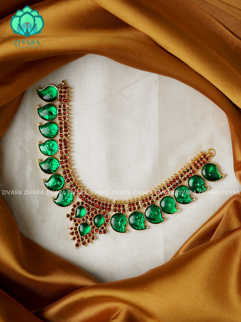 GREEN ENAMEL  - SREEJA - HANDMADE NECKWEAR - latest kemp dance jewellery collection