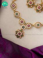 Elegant evil eye charm neckwear with earrings- Zivara Fashion