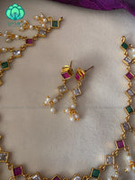 Most simple neckwear with earrings-Swarna- latest pocket friendly south indian jewellery collection