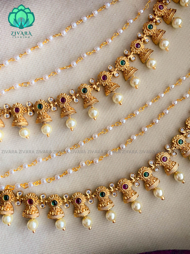 CZ MATTE  HEAVY maatal- south indian kemp bridal accessory