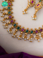 Hotselling guttapusalu motif free neckwear with earrings - latest jewellery designs- Zivara Fashion