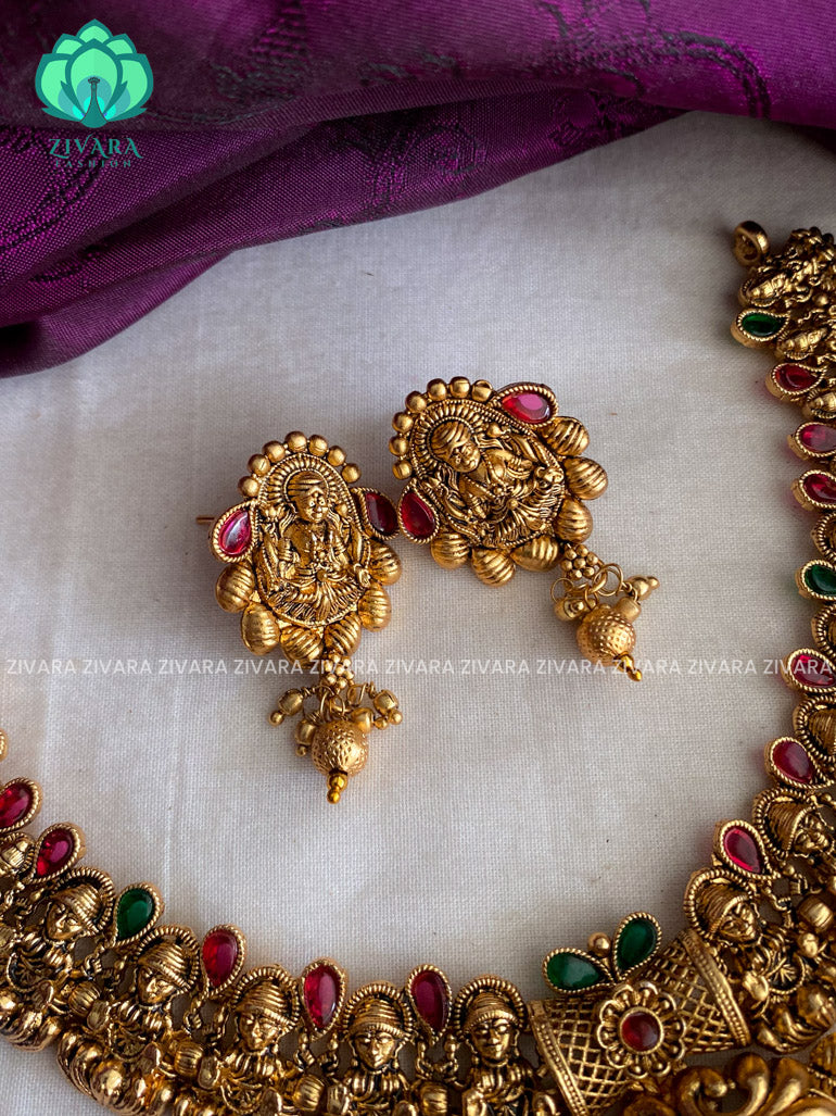 NORMAL MATTE TEMPLE  neckwear with earrings- latest collection
