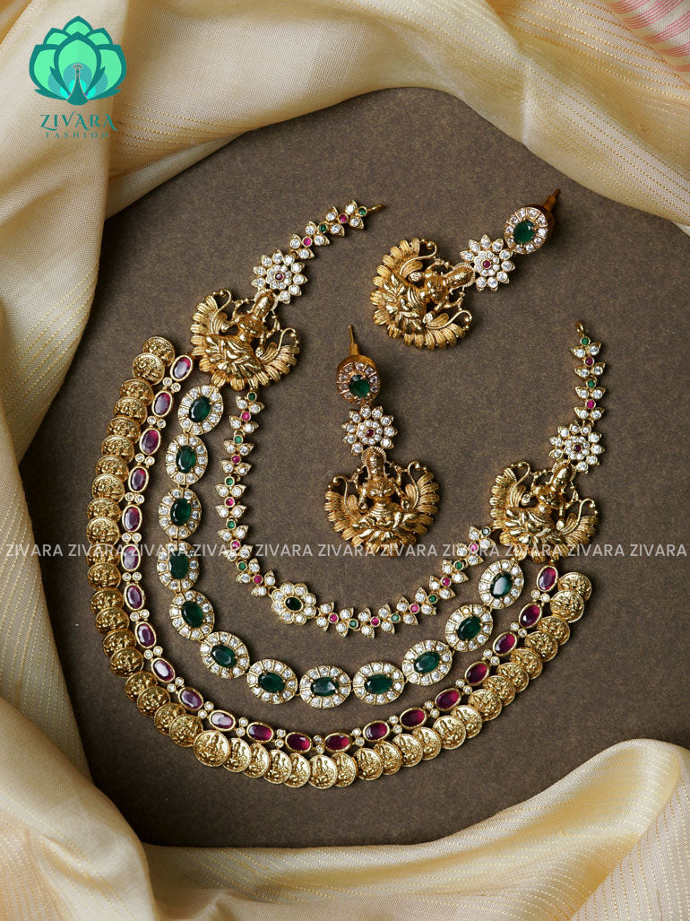 STEP Temple  -Traditional south indian premium neckwear with earrings- Zivara Fashion- latest jewellery design.