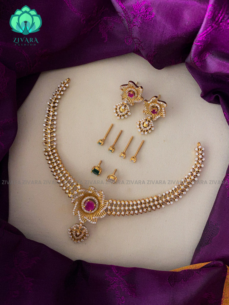 Interchangable  neckwear with interchangable earrings- latest jewellery collection