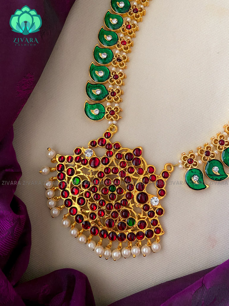 Malini- Kemp long neckwear jewellery- palakkad type jewellery -south indian jewellery