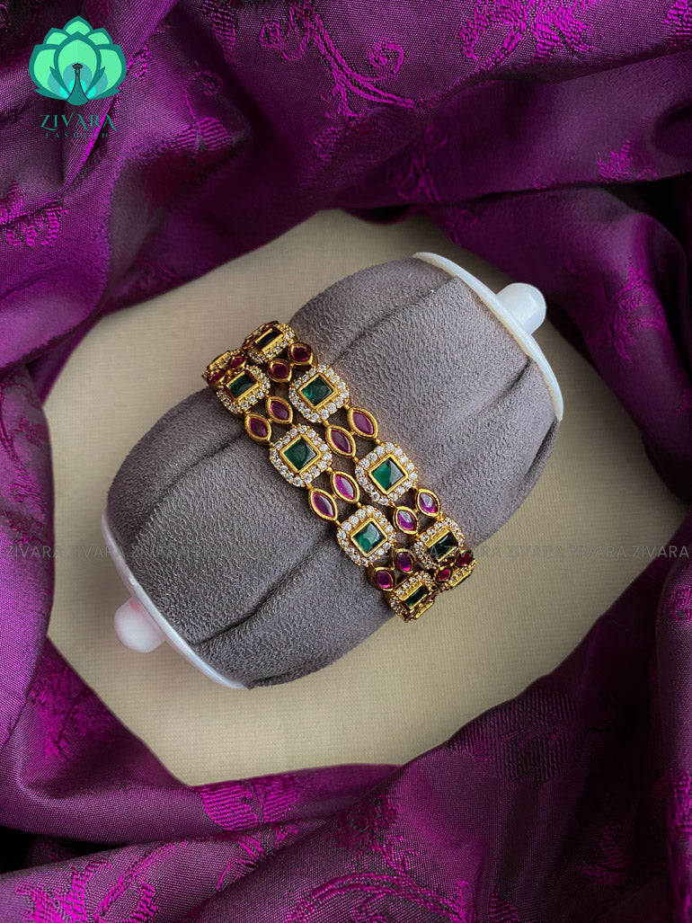 Dark finish premium quality elegant bangles- latest south indian fashion jewellery