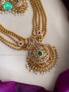 Round pendant ball chain Neckwear with earrings- Zivara Fashion