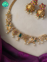 Floral choker with earring - latest pocket friendly south indian jewellery collection
