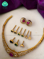 Kids friendly Interchangable AD neckwear with interchangable earrings- latest jewellery collection