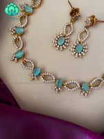 Elegant stone Neckwear with earrings- Zivara Fashion-