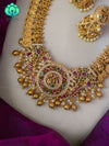 Midlength heavy bridal coin necklace with earrings- latest bridal jewellery collection CZ Matte