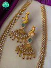 BriDAL PEACOCK long Haaram with earrings- CZ Matte Finish- Zivara Fashion- latest traditional jewellery
