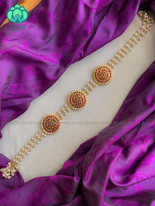 Lakshitha kids friendly hipbelt - Premium quality bharathanatyam kemp collection-south indian jewellery