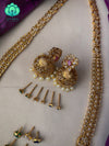 Interchangable stone long Haaram with interchangable earrings- CZ Matte Finish- Zivara Fashion- latest traditional jewellery
