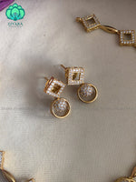 Simple kids friendly white stone neckwear with earrings - Zivara Fashion