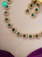 Simple cute motif free neckwear with earrings- Zivara Fashion