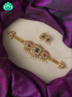 White stone choker with earring - latest pocket friendly south indian jewellery collection