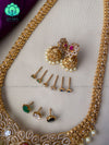 Interchangable stone long Haaram with interchangable earrings- CZ Matte Finish- Zivara Fashion- latest traditional jewellery