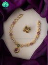 Beautiful tear multicolour stone elegant neckwear with earrings- Zivara Fashion