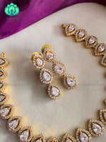 Beautiful tear stone elegant neckwear with earrings- Zivara Fashion