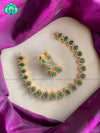 Multicolour stone elegant necklace with earrings CZ matte Finish- Zivara Fashion