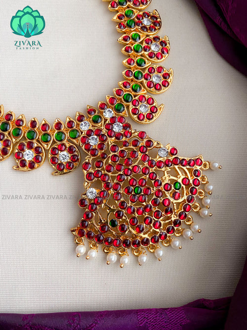 Mandharai- A kemp short neckwear jewellery - south indian jewellery