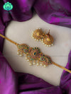 Real kemp beautiful peacock choker with earrings- latest pocket friendly premium quality south indian jewellery collection