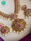 Motif free real kemp bridal stone neckwear with earrings - Zivara Fashion