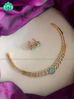 Statement motif free elegant  stone neckwear with earrings - Zivara Fashion