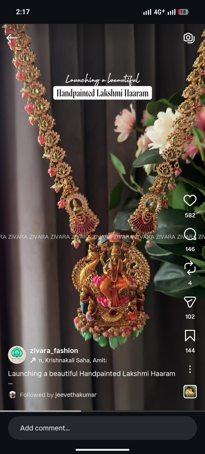 MADHURYA -  GRAND BRIDAL lakshmi devi SET handpainted - Traditional south indian premium neckwear with earrings- Zivara Fashion