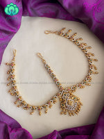CZ MATTE BRIDAL double side chutti- bridal collection-Indian hair accessory