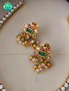 Stone chain Motif free elegant neckwear with earrings- Zivara Fashion