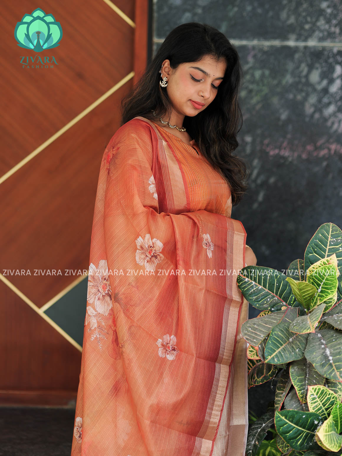 ORANGISH  YELLOW- Pavani - FESTIVE HOT SELLER EXCLUSIVE TOP AND DUPATTA SET for women- Label Zivara