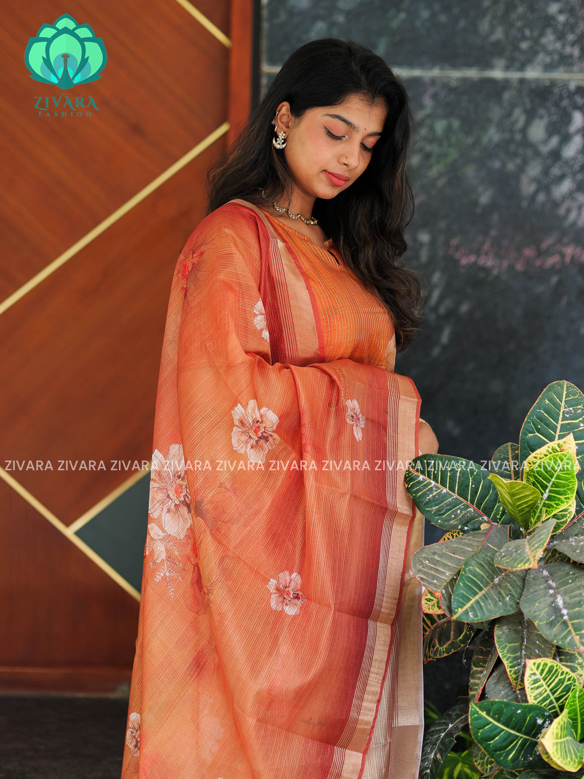 ORANGISH  YELLOW- Pavani - FESTIVE HOT SELLER EXCLUSIVE TOP AND DUPATTA SET for women- Label Zivara