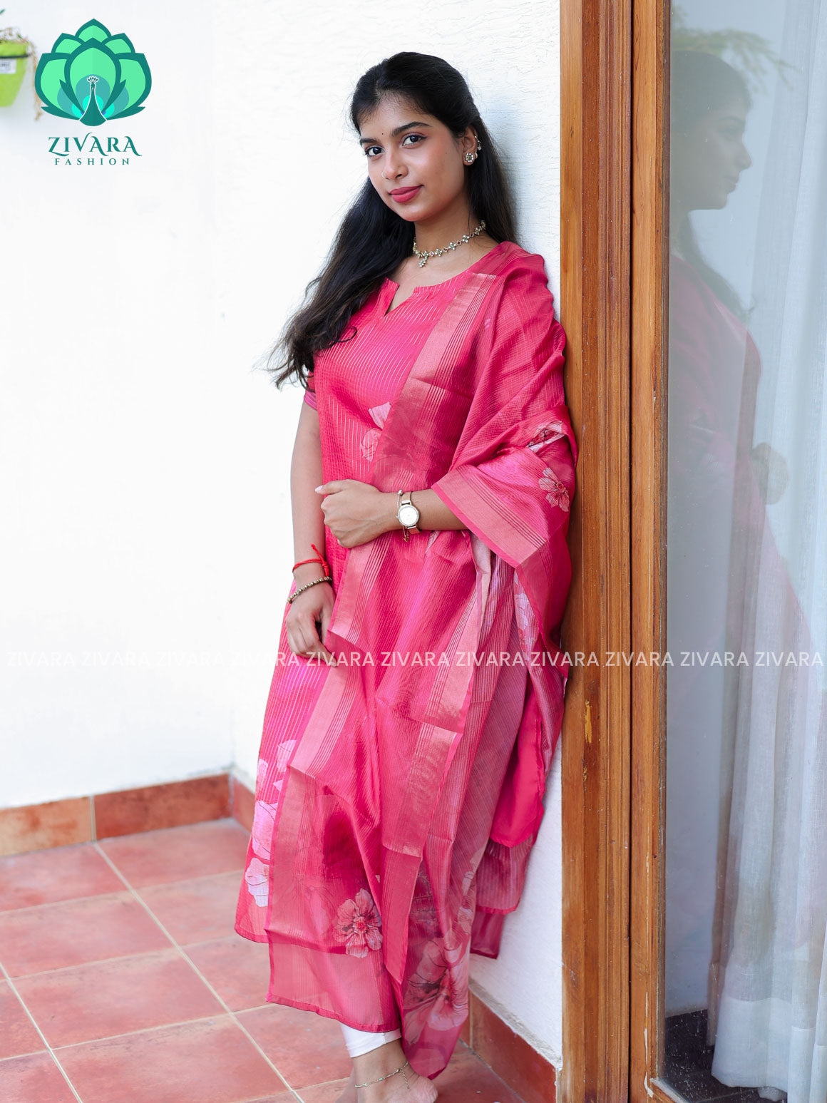 PINK - Pavani - FESTIVE HOT SELLER EXCLUSIVE TOP AND DUPATTA SET for women- Label Zivara